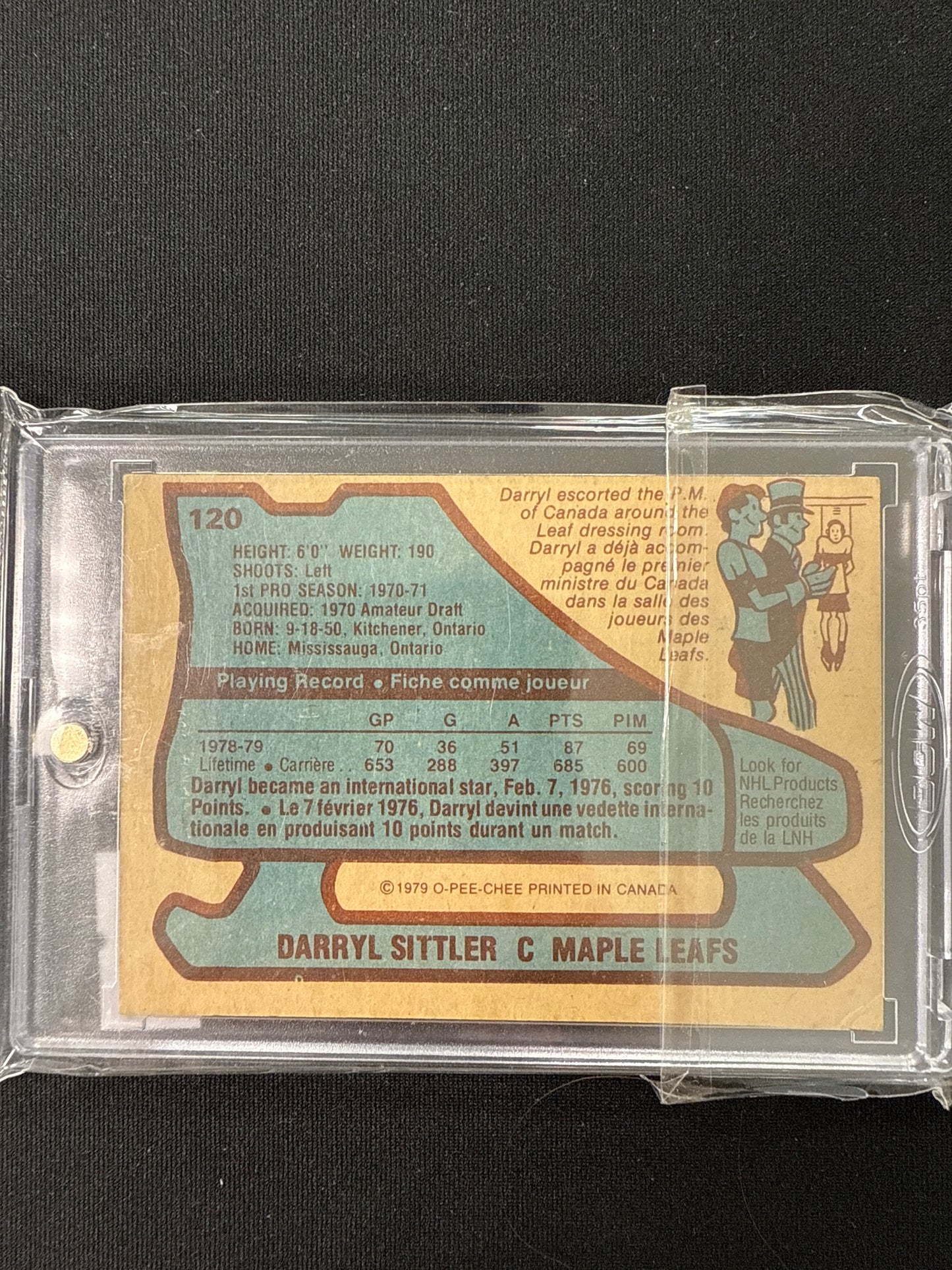 Darryl Sittler #120 Autographed Card