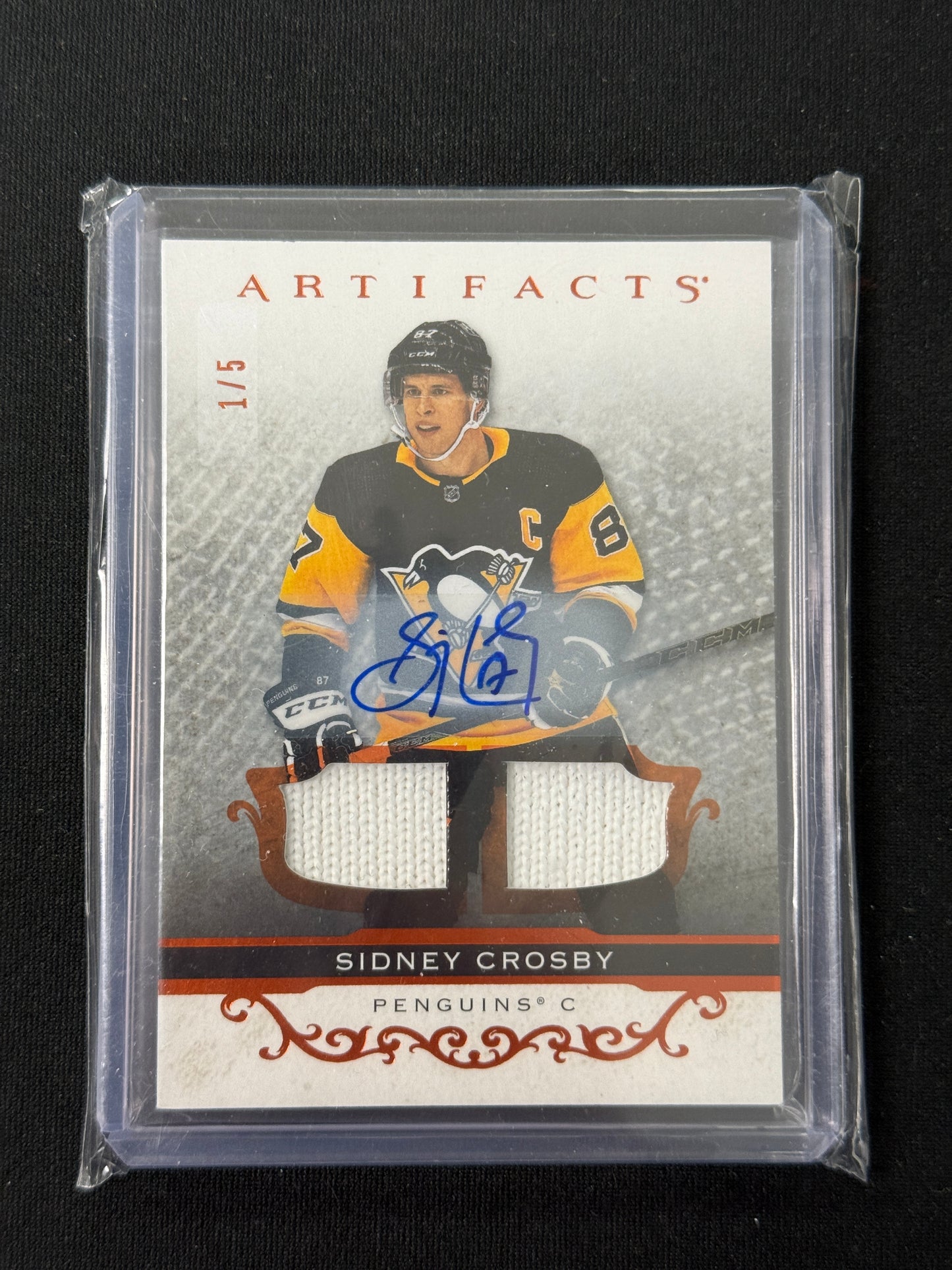 1/5 Sidney Crosby #116 Artifacts Auto Dual Patch