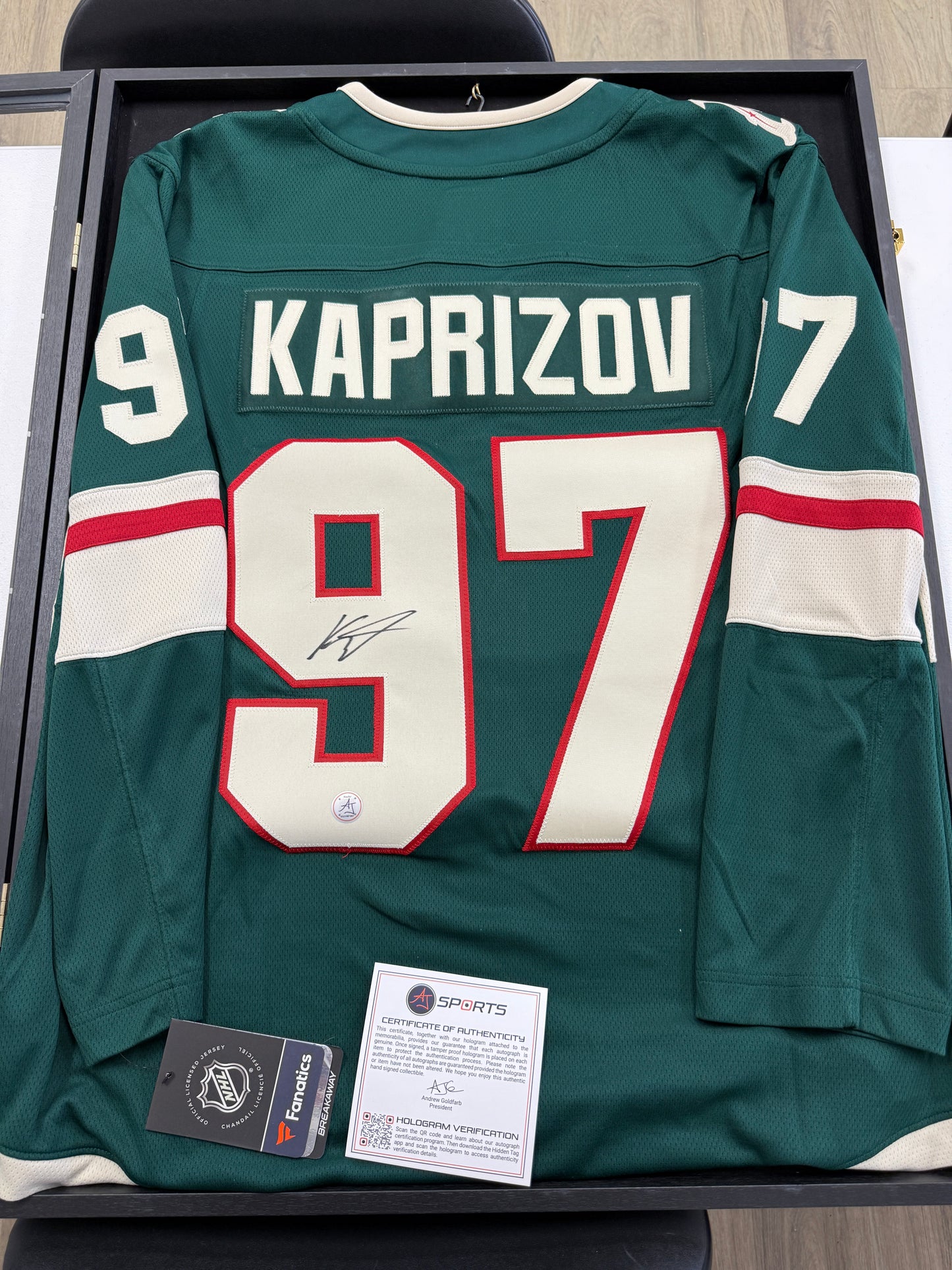 Kirill Kaprizov Minnesota Wild Autographed with AJ Sports COA