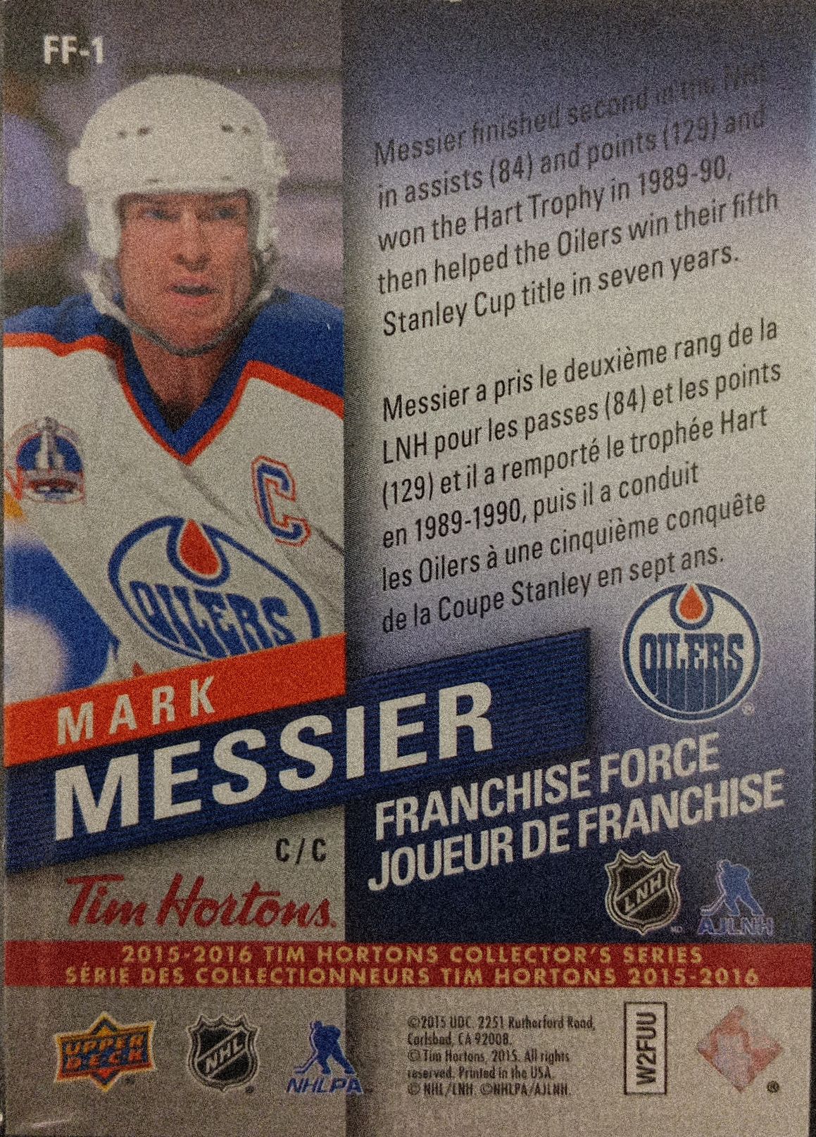 Mark Messier #FF-1 Franchise Force Tim Hortons 2015-16