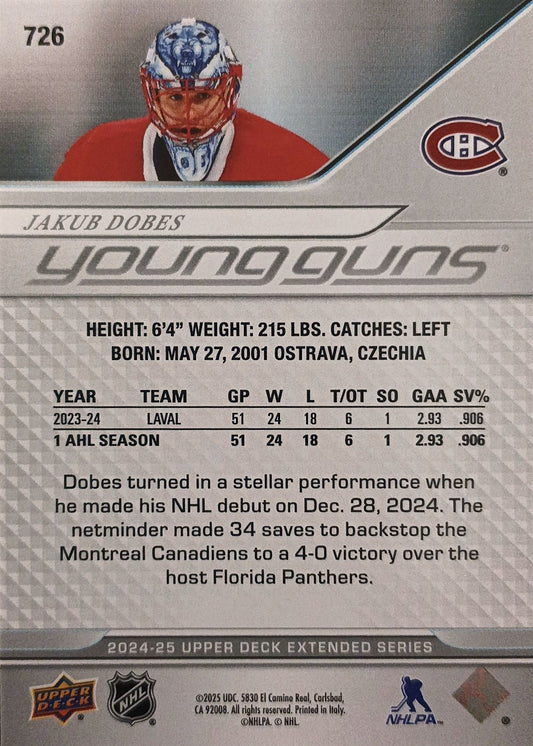 Jakub Dobes #726 Young Guns 2024-25
