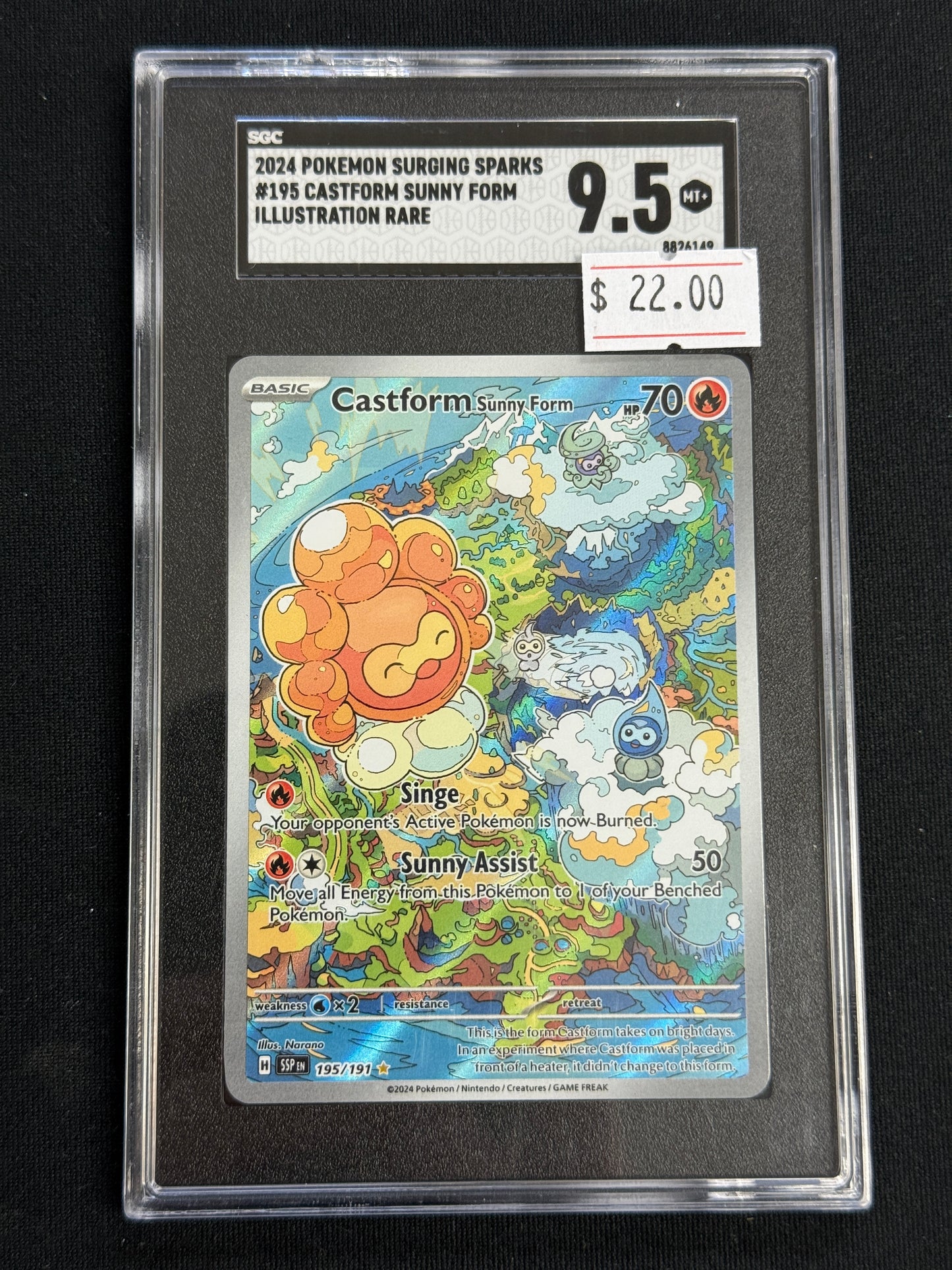 #195 Castform Sunny Form SGC 9.5