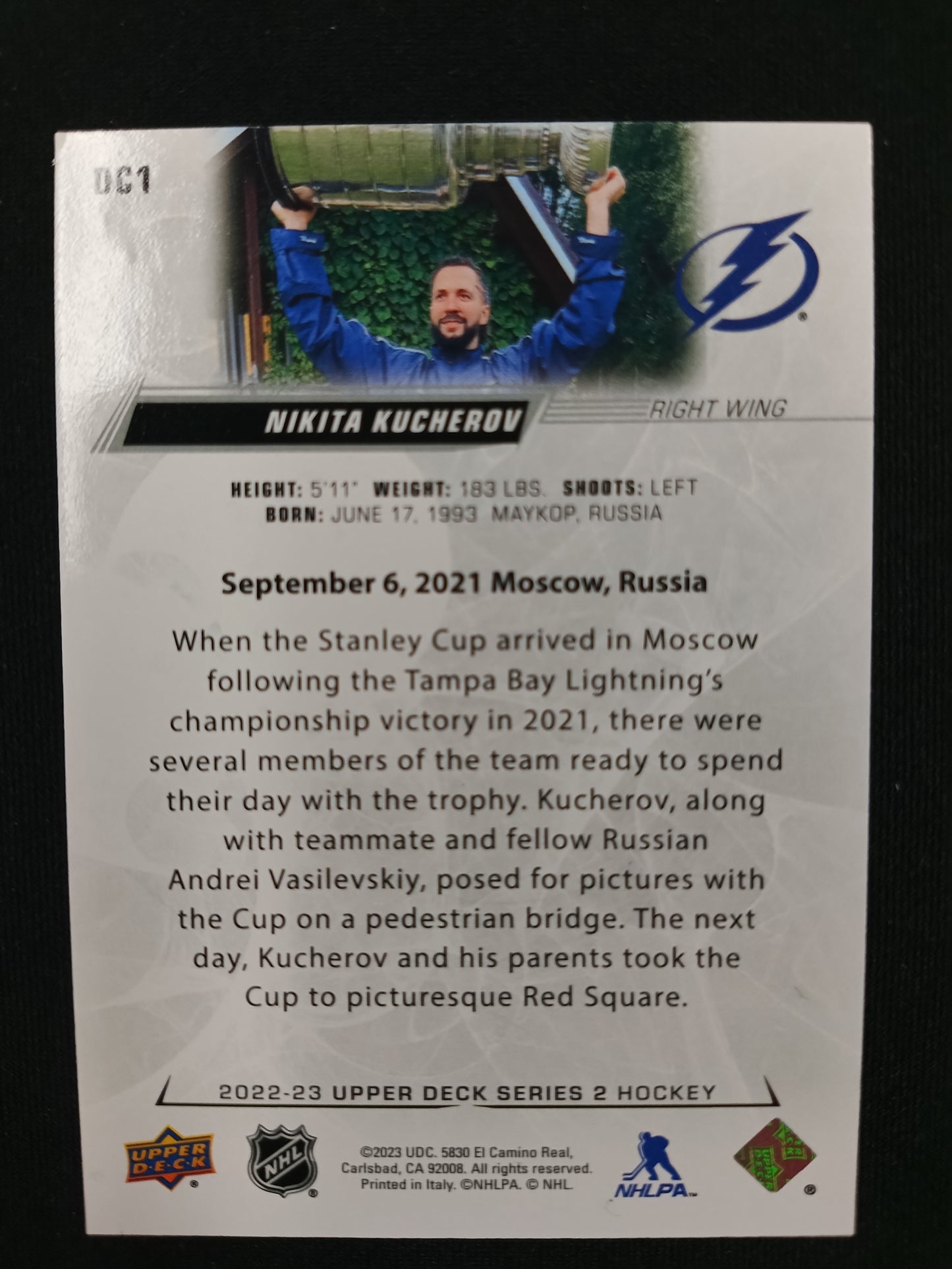 Nikita Kucherov 22-23 UD Series 2 Day with the Cup
