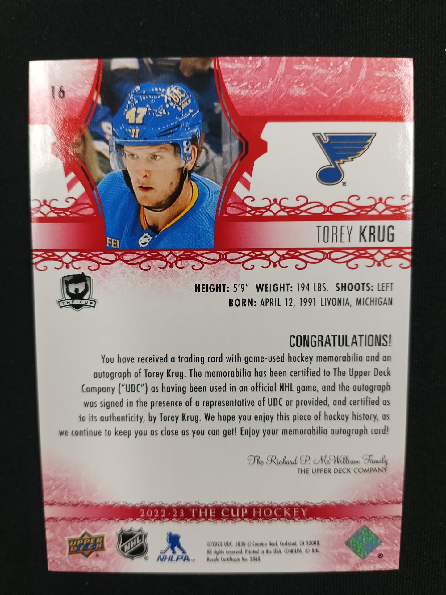 Torey Krug 22-23 The Cup Hockey 2/4