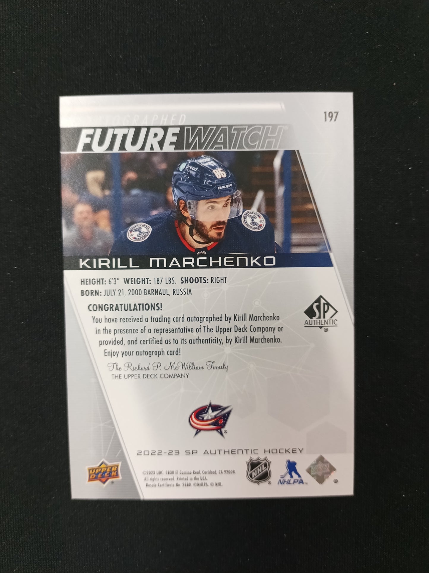 Kirill Marchenko #197 Future Watch Auto