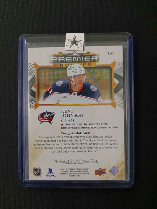 03/49 Kent Johnson #131 Premier Rookies Patch