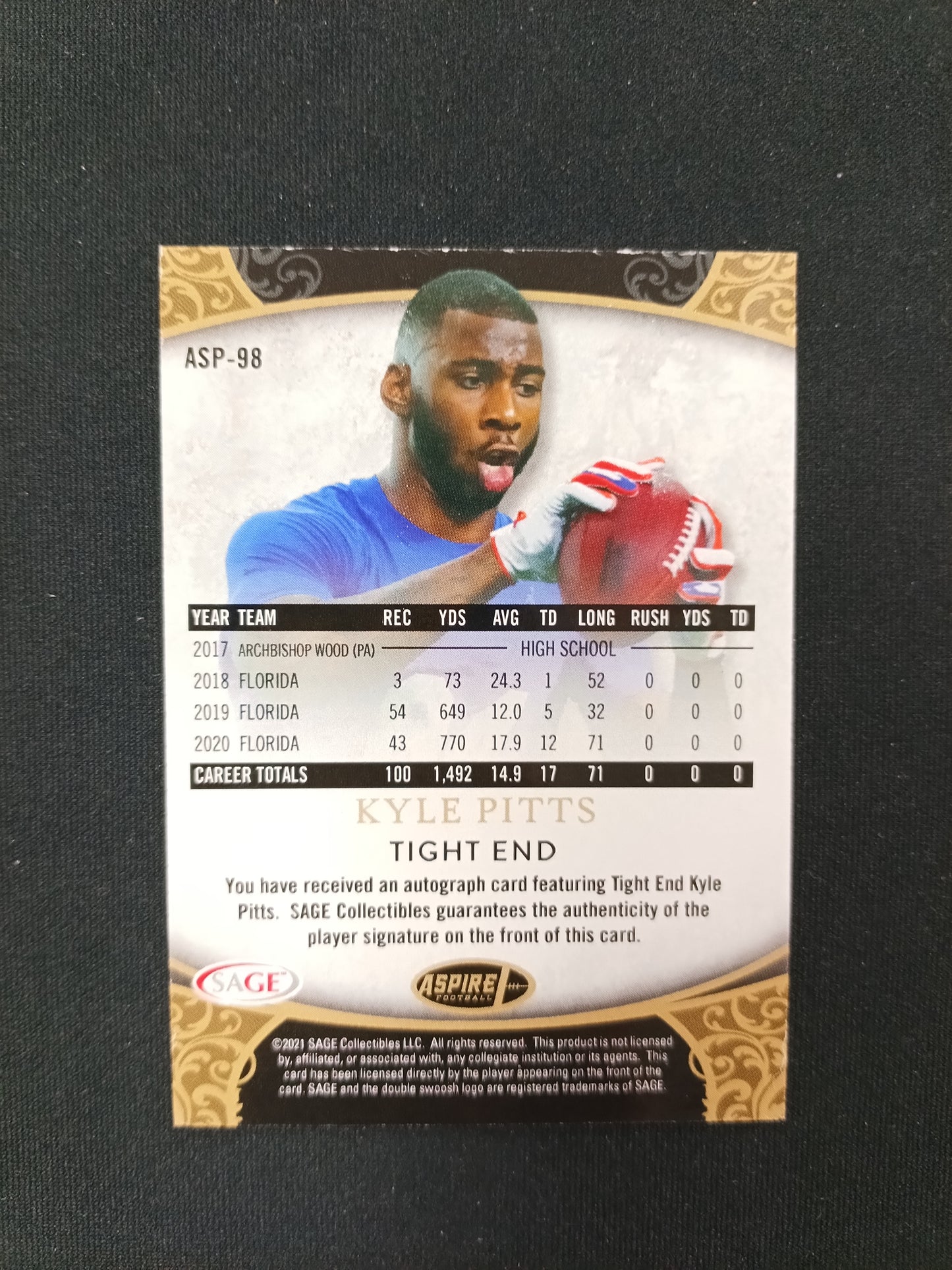 Kyle Pitts #ASP-98 Aspire Football Autograph