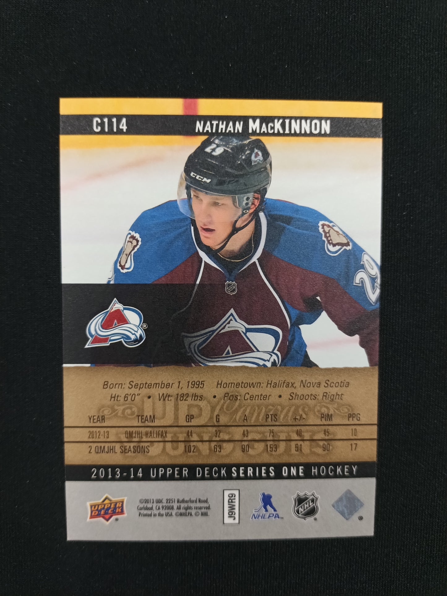 Nathan Mackinnon #C114 Young Guns UD Canvas