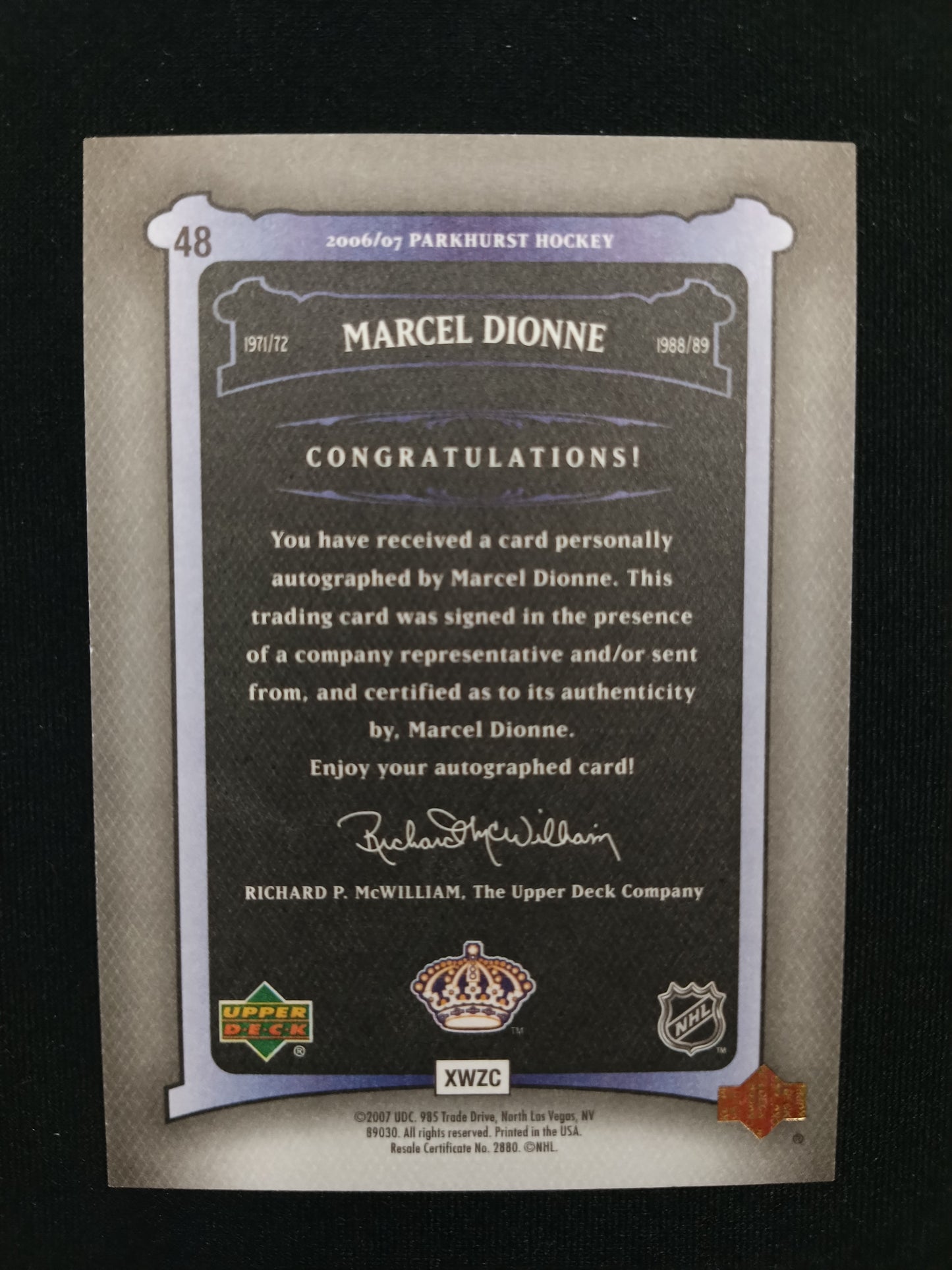 Marcel Dionne 06-07 Parkhurst Hockey