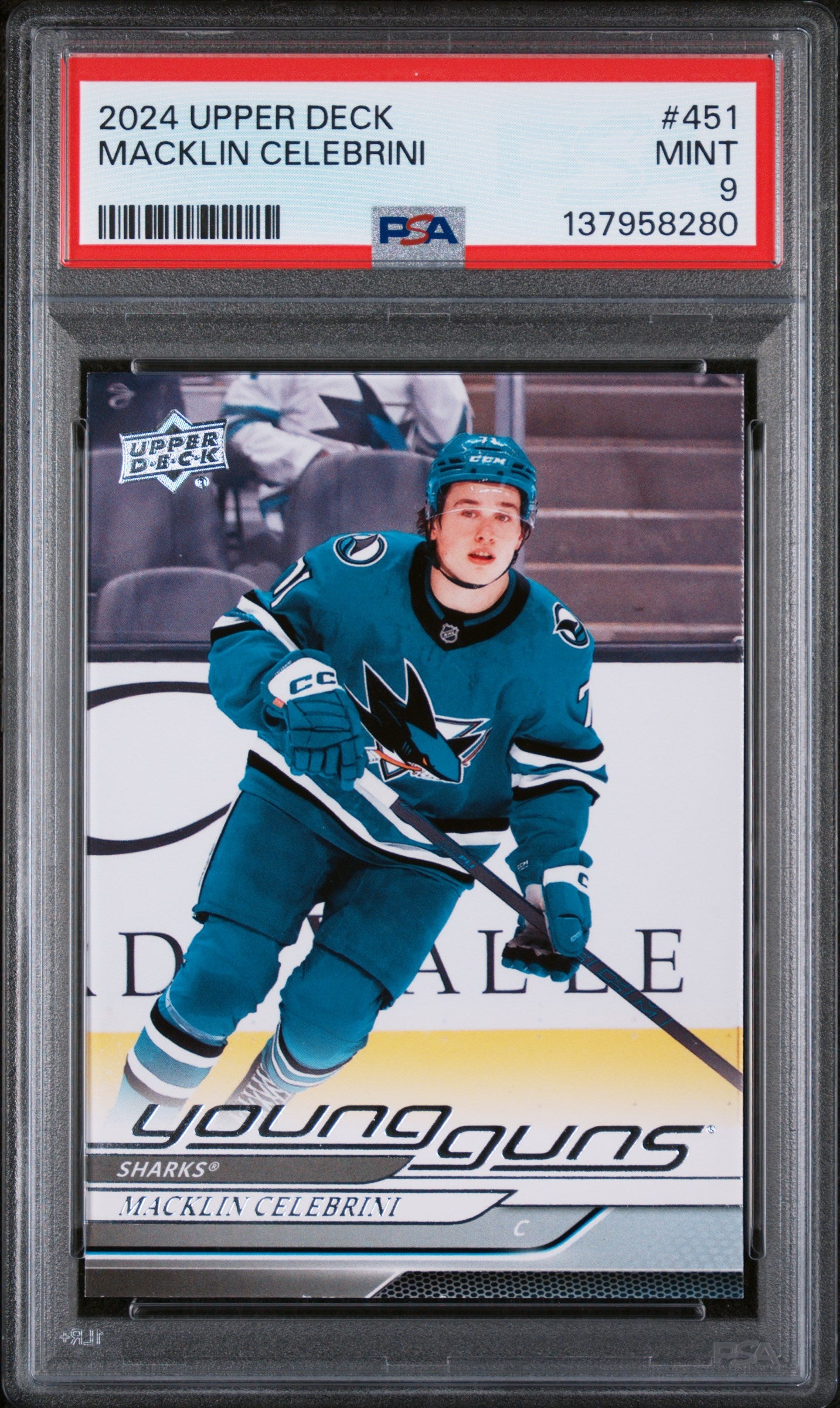 [PSA 9] Macklin Celebrini #451 Young Guns