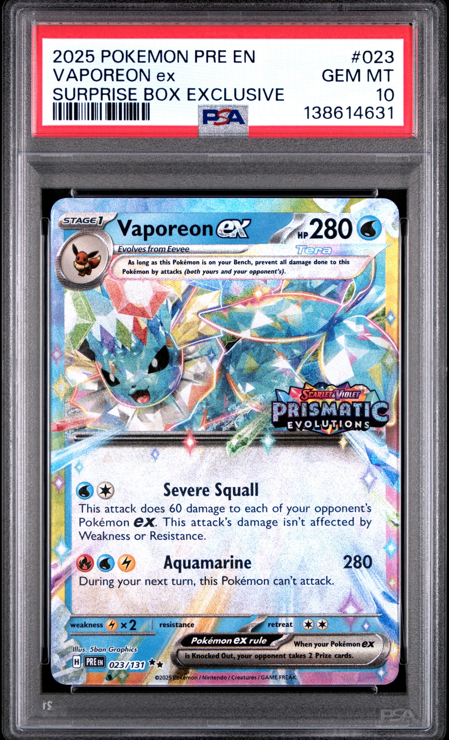[PSA 10] Vaporeon [Stamped] #23 Prismatic Evolutions