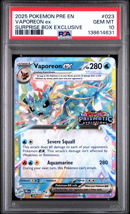 [PSA 10] Vaporeon [Stamped] #23 Prismatic Evolutions