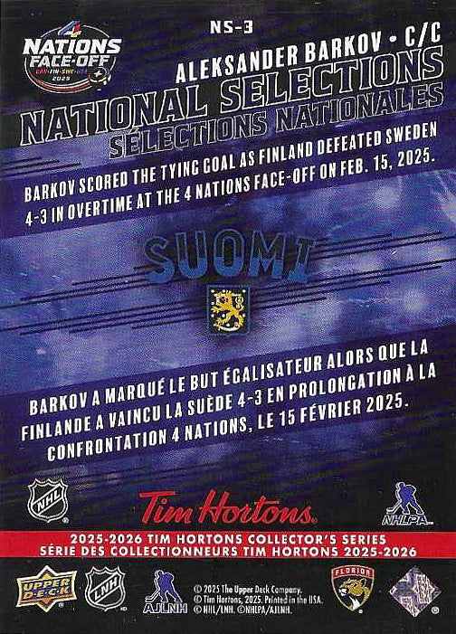 Aleksander Barkov #NS-3 National Selections