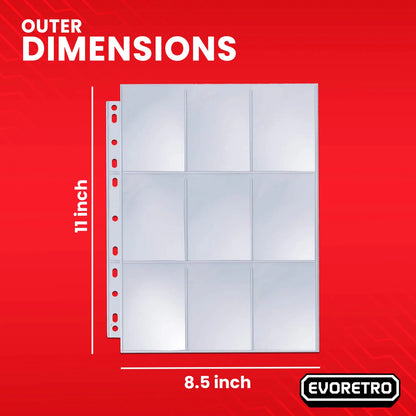 EVORETRO Premium 9-Pocket Binder Sheets (40 count)