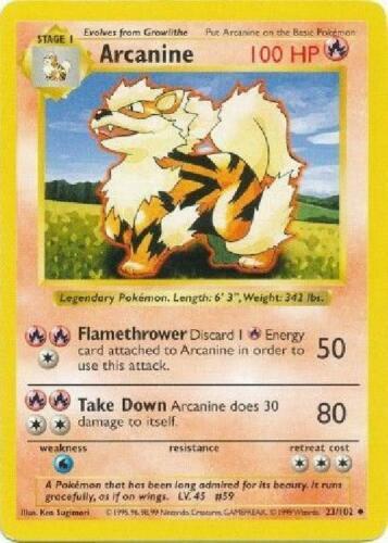 Arcanine [Shadowless] #23 Pokemon Base Set
