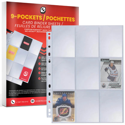 EVORETRO Premium 9-Pocket Binder Sheets (40 count)