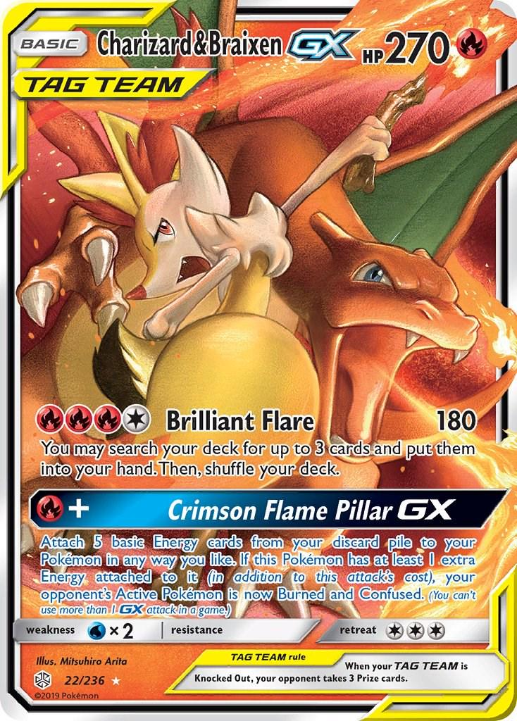 Charizard & Braixen GX #22 Cosmic Eclipse