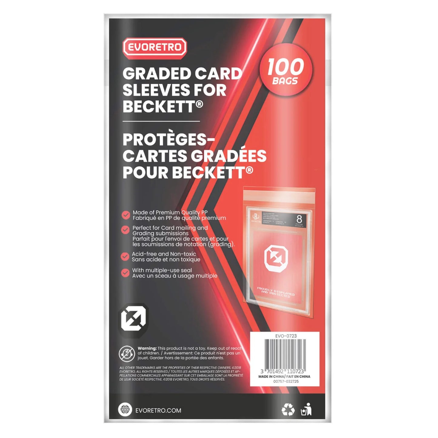 EVORETRO Graded Card Sleeves for Beckett (100 count)