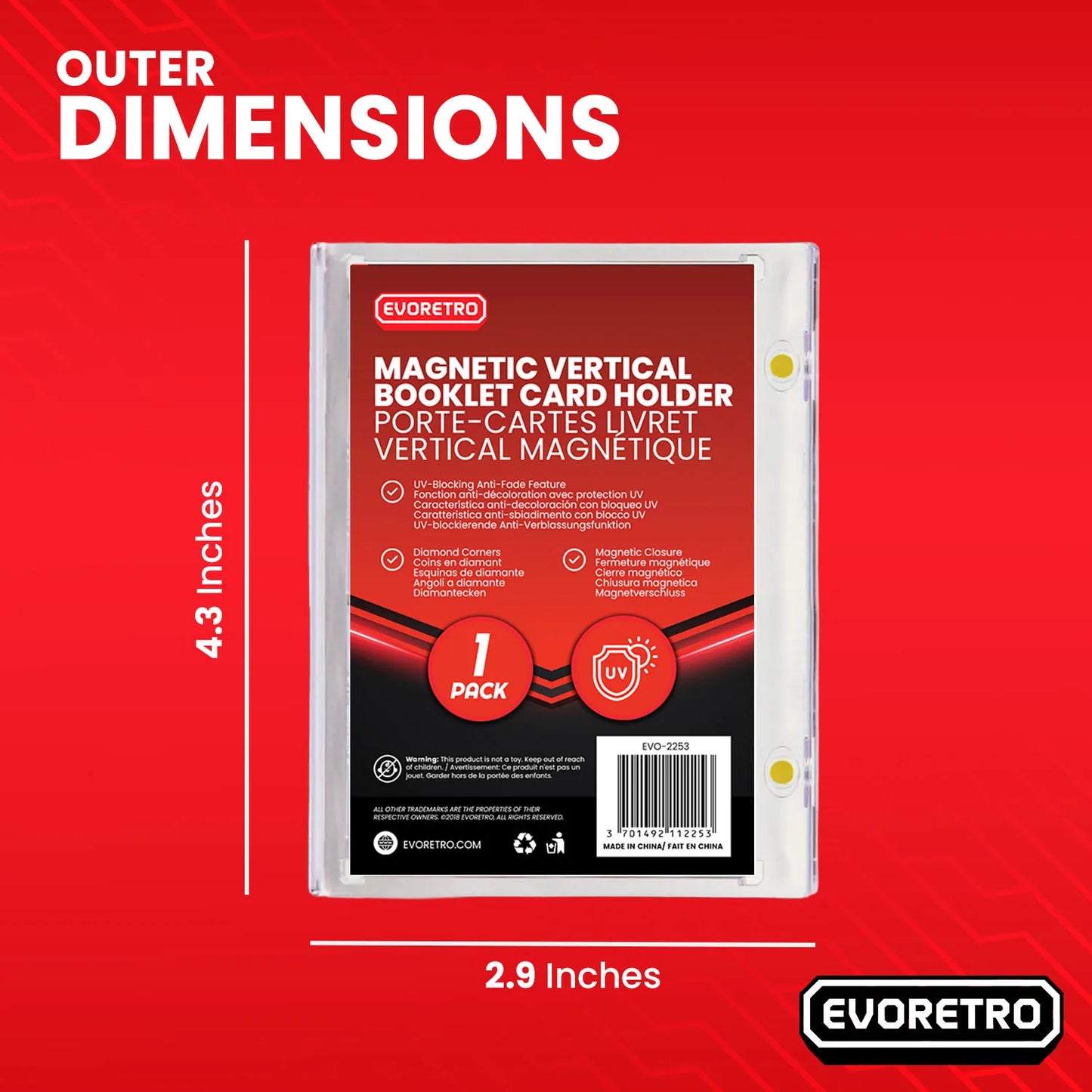 EVORETRO Magnetic One-Touch Card Holders For Vertical Booklets