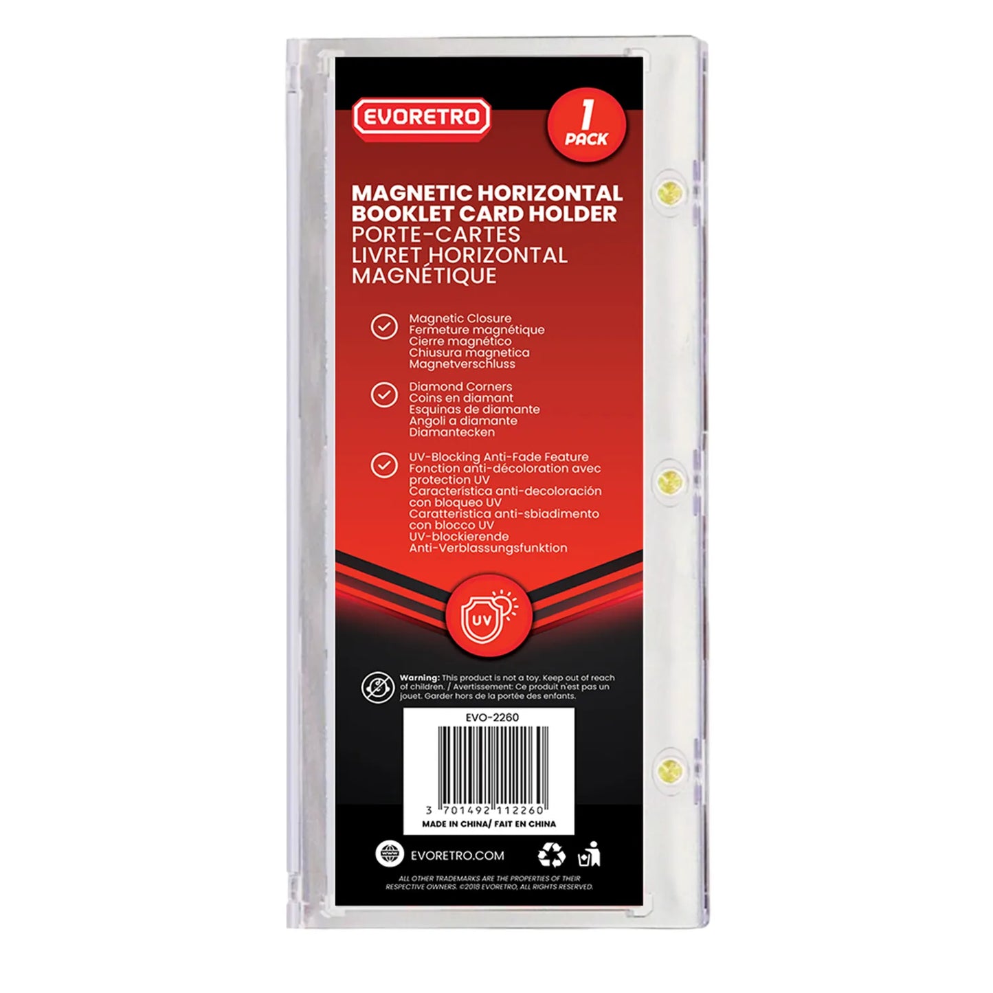 EVORETRO Magnetic One-Touch Card Holders For Horizontal Booklets