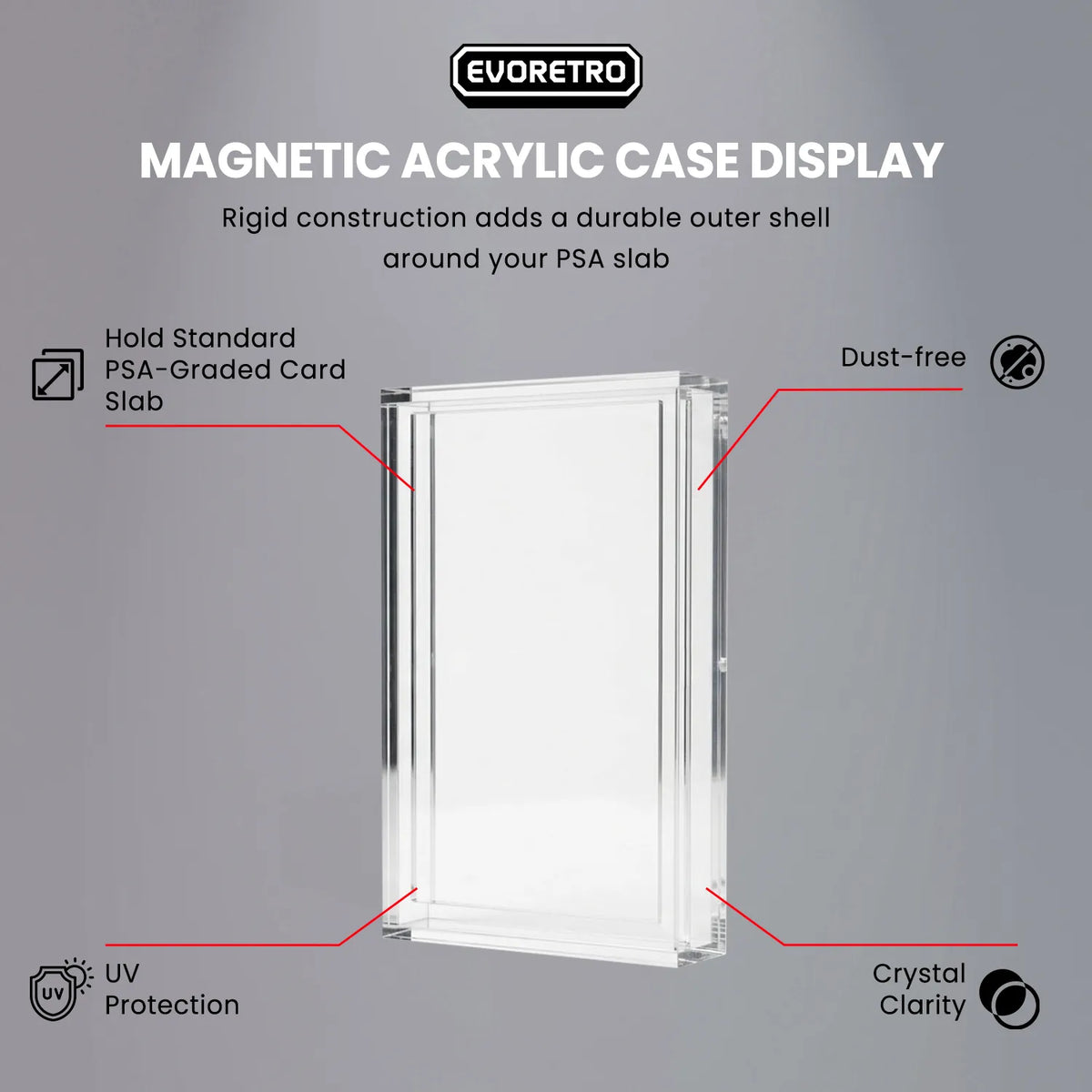 EVORETRO Magnetic Acrylic Case for PSA Graded Card