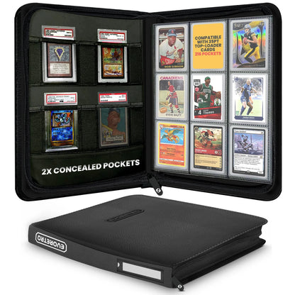 EVORETRO Shield+ Toploader Zipper Card Binder - Fits 216 Cards
