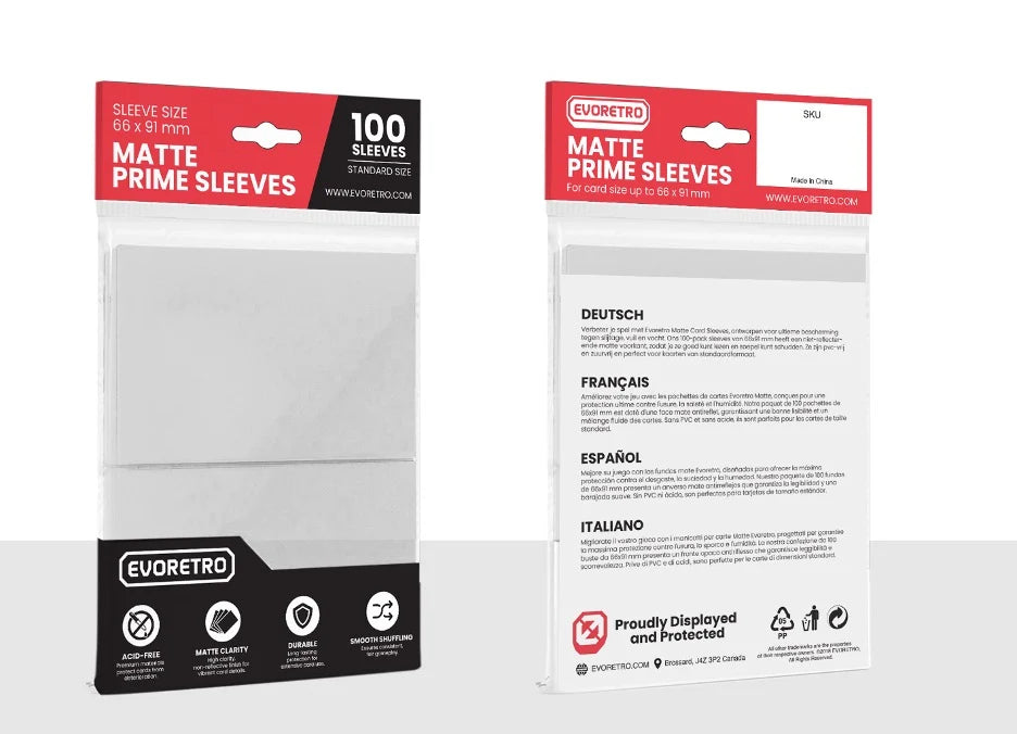 EVORETRO Matte Prime Card Sleeves (100 count)