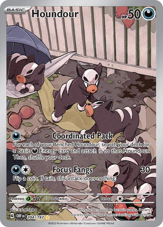 Houndour #204 Obsidian Flames