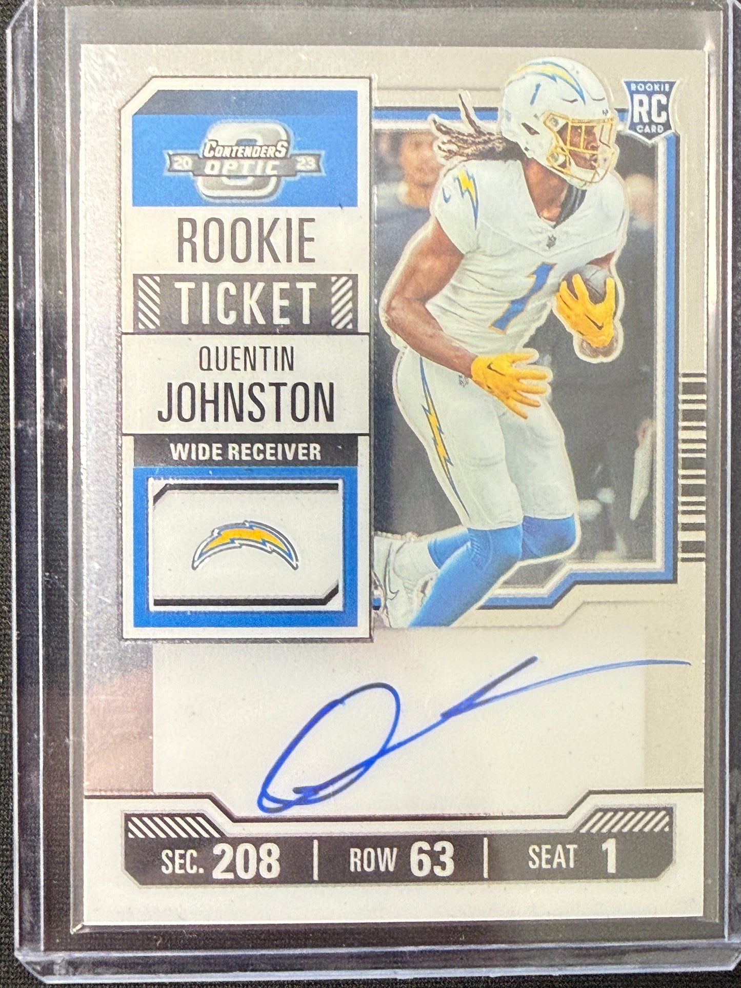 Quentin Johnston #128 Rookie Ticket Auto