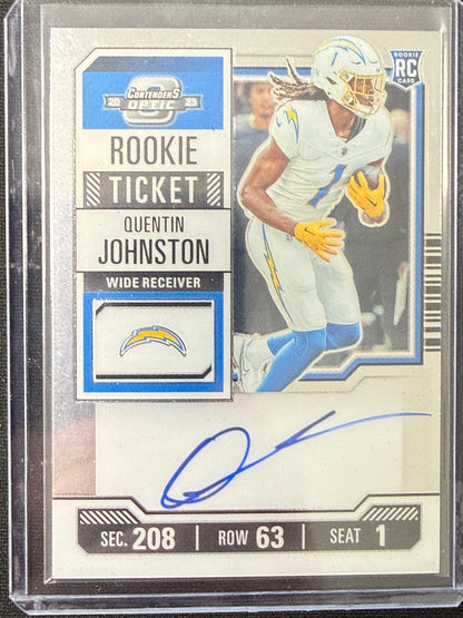 Quentin Johnston #128 Rookie Ticket Auto