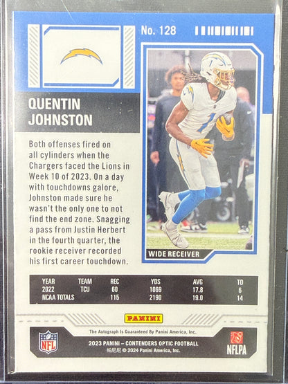 Quentin Johnston #128 Rookie Ticket Auto