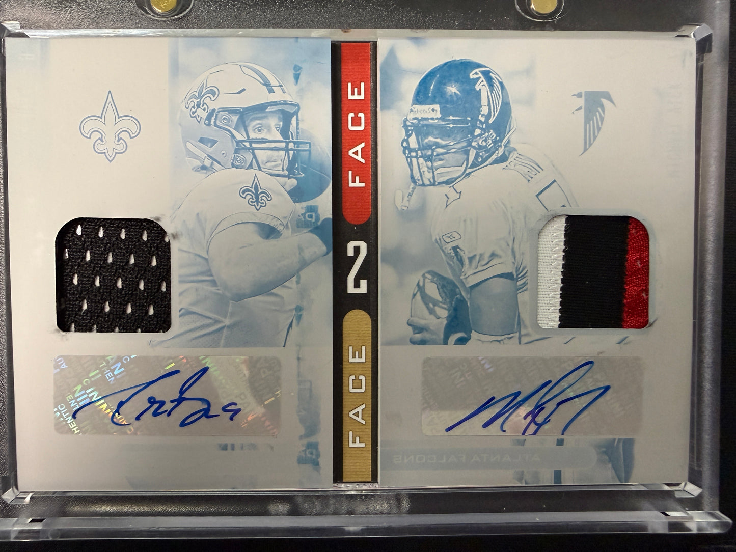 1/1 | Michael Vick / Drew Brees #FTF-VB Face 2 Face Playbook Auto Patch [Printing Plate]