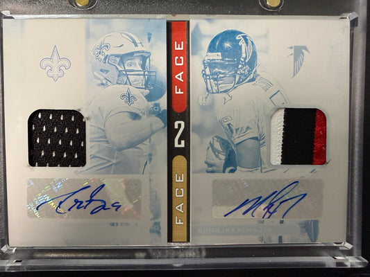 1/1 | Michael Vick / Drew Brees #FTF-VB Face 2 Face Playbook Auto Patch [Printing Plate]