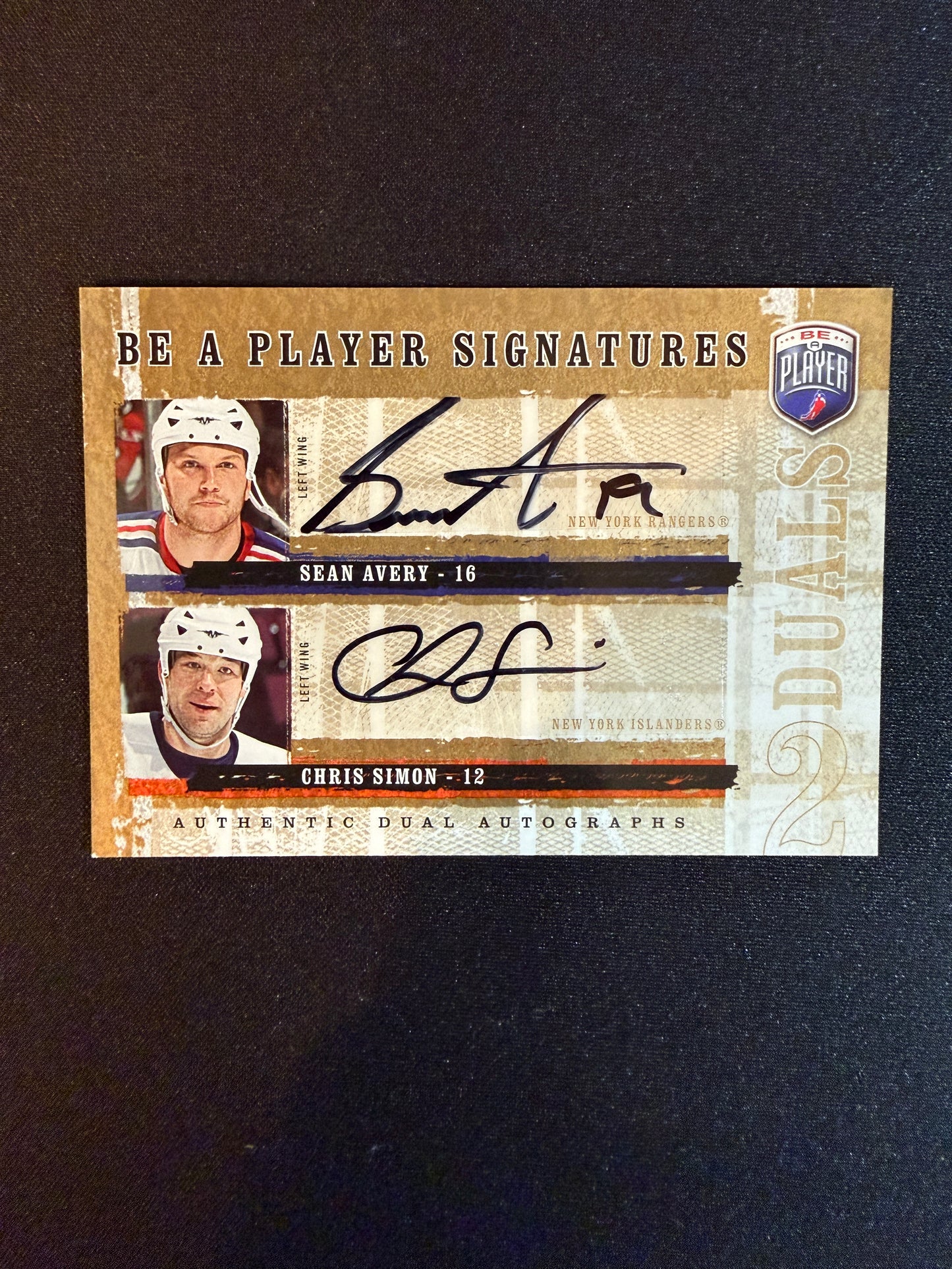 Sean Avery / Chris Simon #D-AS Be a Player Signatures