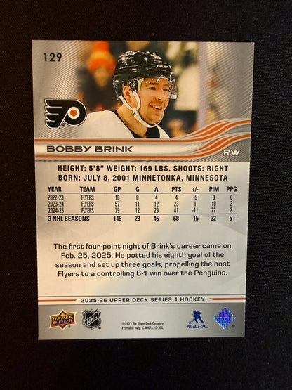 06/10 | Bobby Brink #129 UD Series 1 Hockey 2025-26 [High Gloss]