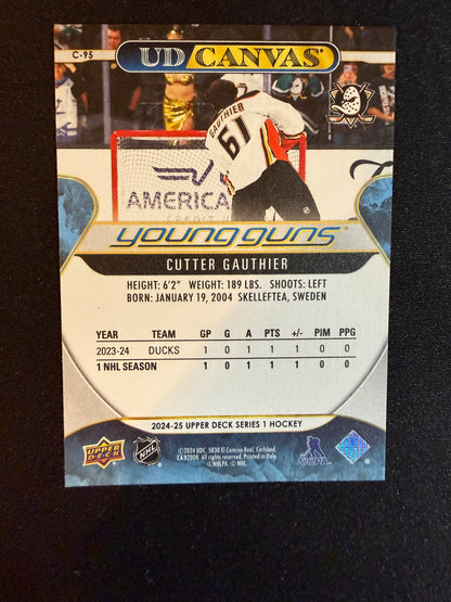 Cutter Gauthier 2024-25 Upper Deck Series 1 Young Guns Canvas