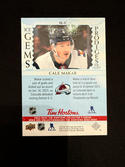 Cale Makar 23-24 Tim Horton's Collector's Series Ice Gems Prodigies
