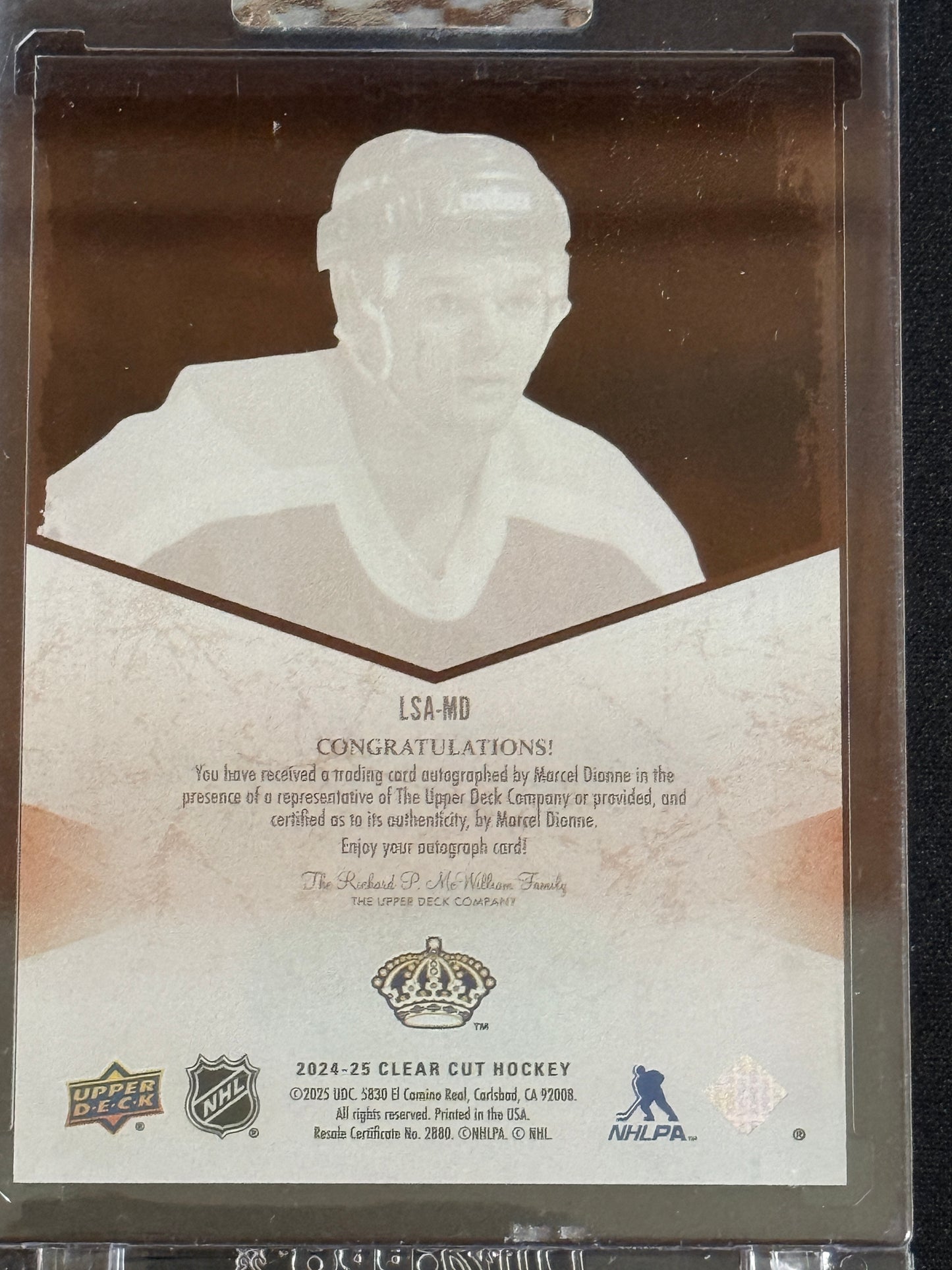 Marcel Dionne 24-25 Clear Cut Hockey Legendary Signatures