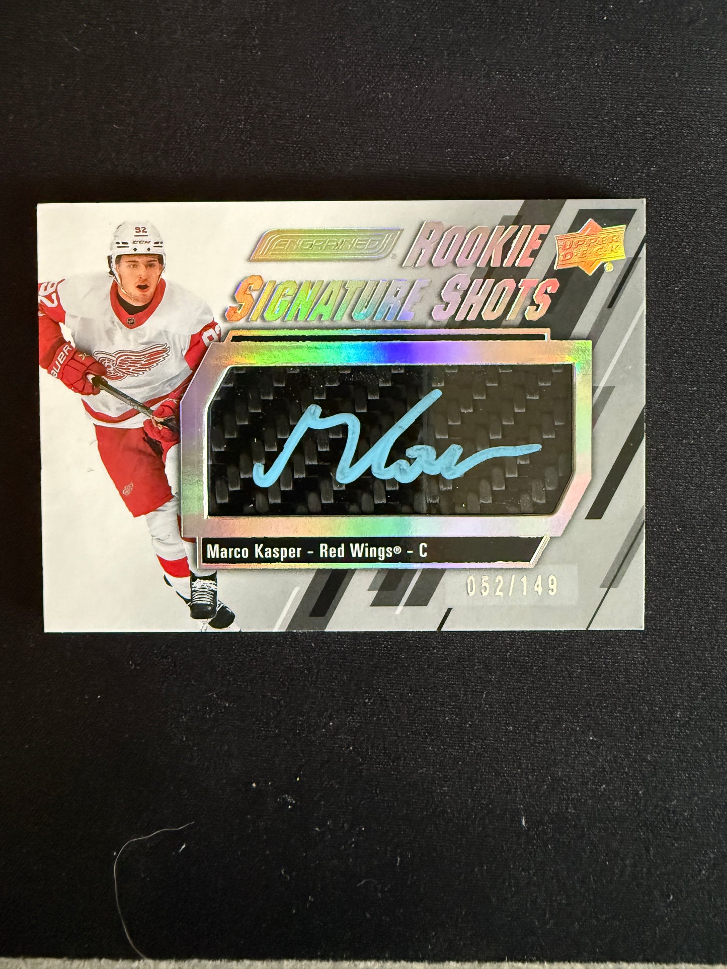 Marco Kasper 23-24 Engrained Hockey Rookie Signature Shots 52/149