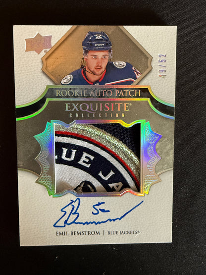 Emil Bemstrom 19-20 Exquisite Collections Hockey Rookie Auto Patch 49/52