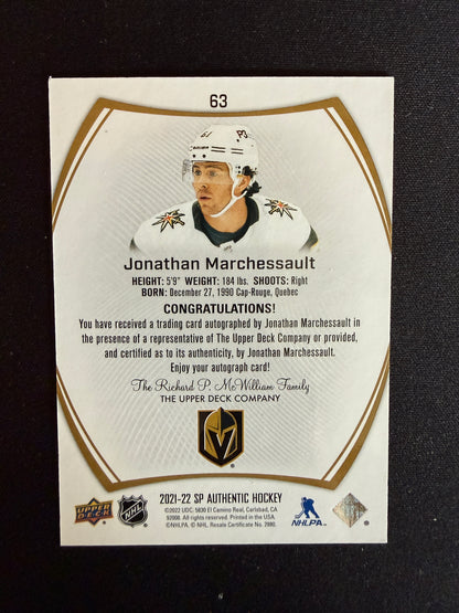 Jonathan Marchessault 21-22 SP Authentic Limited