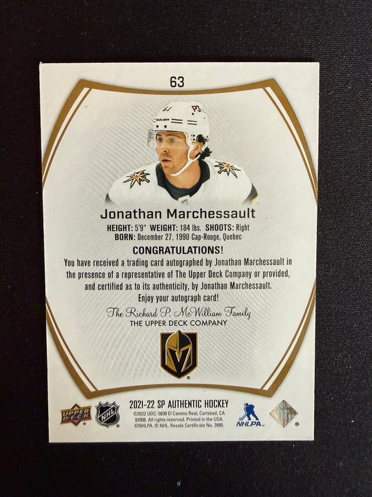 Jonathan Marchessault 21-22 SP Authentic Limited
