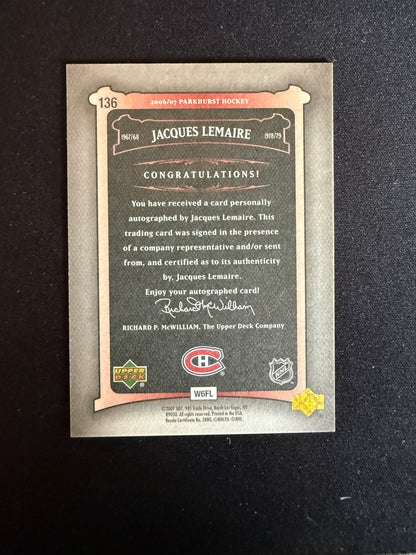 Jacques Lemaire #136 Parkhurst Auto #136