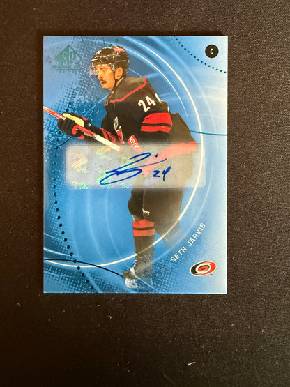 Seth Jarvis 25-26 SP Game Used Blue Autograph