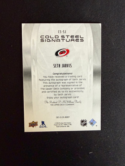 Seth Jarvis 25-26 SPx Hockey Cold Steel Signatures