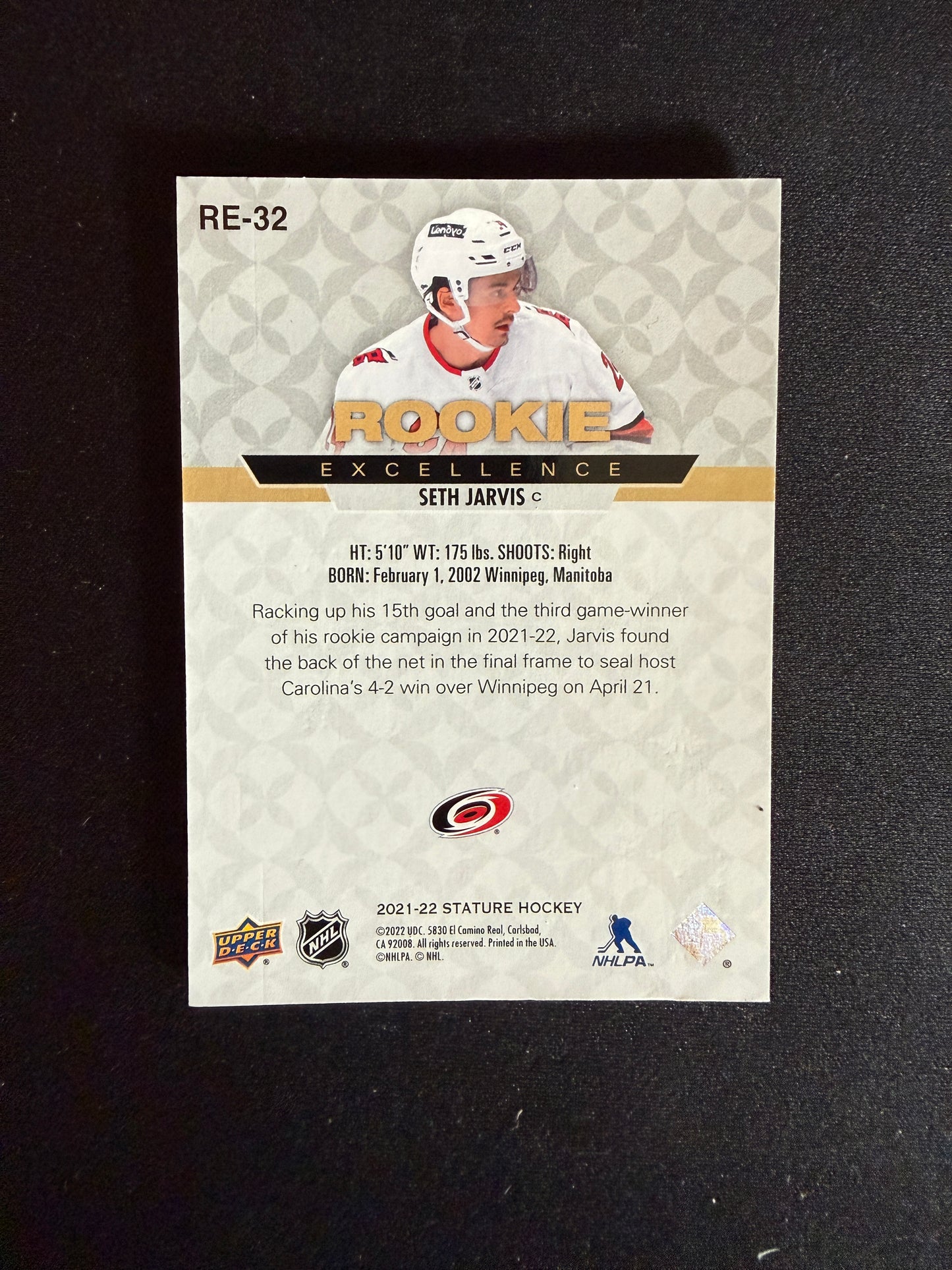 1/15 | Seth Jarvis #RE-32 Rookie Excellence