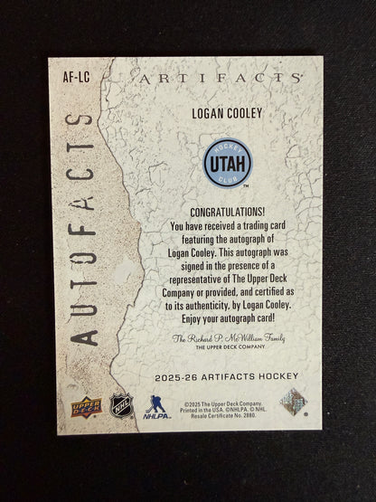 Logan Cooley 25-26 Artifacts Hockey Autofacts