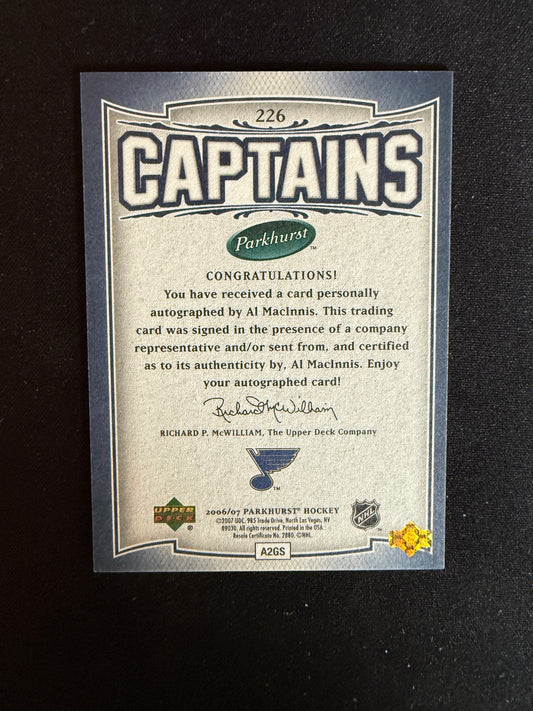 Al MacInnis #226 Parkhurst Captains Auto #226