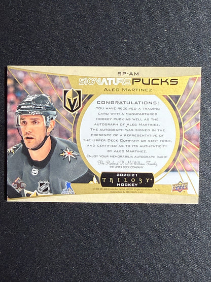 Alec Martinez 20-21 Trilogy Hockey Signature Pucks