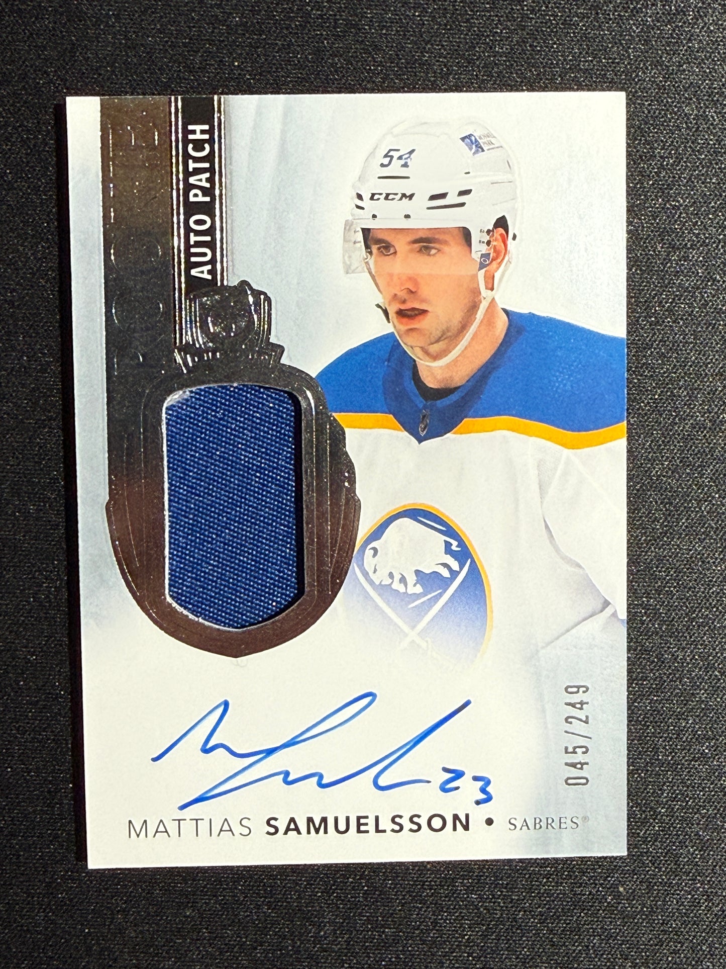 45/249 | Mattias Samuelsson #109 Rookie Auto Patch